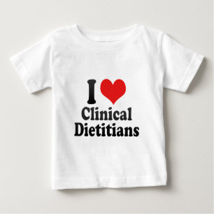 T-shirt Pour Bébé J'aime les diététiciens cliniques