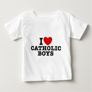 T-shirt Pour Bébé J'aime les garçons catholiques