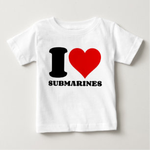 T-SHIRT POUR BÉBÉ J'AIME LES SOUS-MARINS