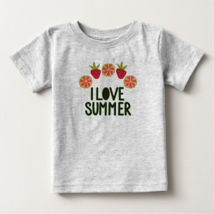 T-shirt Pour Bébé J'aime l'été T-Shirt Bébé Mignon Avec Dessin de F