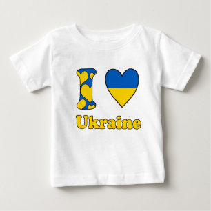 T-shirt Pour Bébé J'aime l'Ukraine