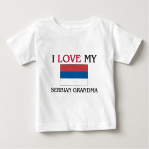 T-shirt Pour Bébé J'Aime Ma grand-mère serbe