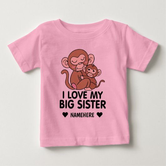 T-shirt Pour Bébé J'aime ma grande sœur (Devant)