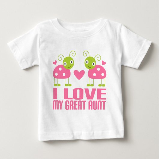 T-shirt Pour Bébé J'aime ma grande tante Ladybug (Devant)
