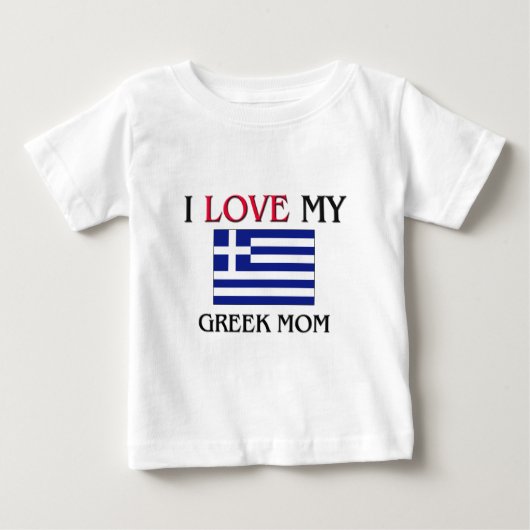 T-shirt Pour Bébé J'aime ma maman grecque (Devant)