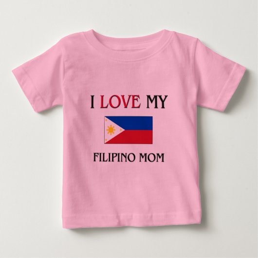 T-shirt Pour Bébé J'aime ma maman philippine (Devant)
