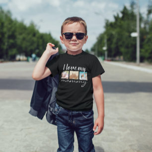 T-shirt Pour Bébé J'aime ma maman texte manuscrit, photo noir