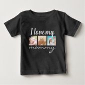 T-shirt Pour Bébé J'aime ma maman texte manuscrit, photo noir (Devant)
