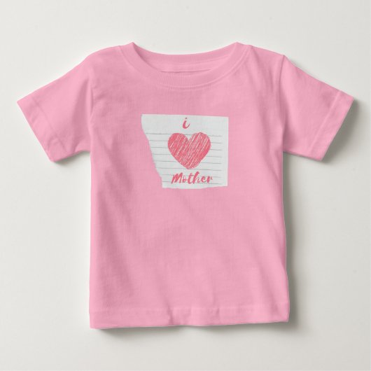 T-shirt Pour Bébé j'aime ma mère (Devant)