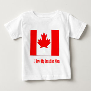 T-shirt Pour Bébé J'aime ma mère canadienne