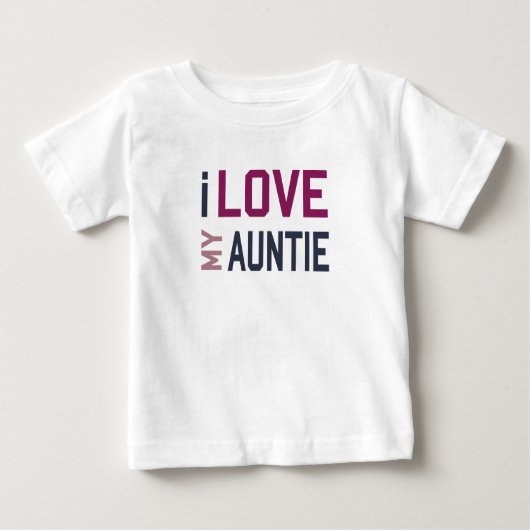 T-shirt Pour Bébé J'Aime Ma Tante (Devant)