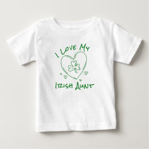 T-shirt Pour Bébé J'aime ma tante irlandaise   Cœur de trèfle person