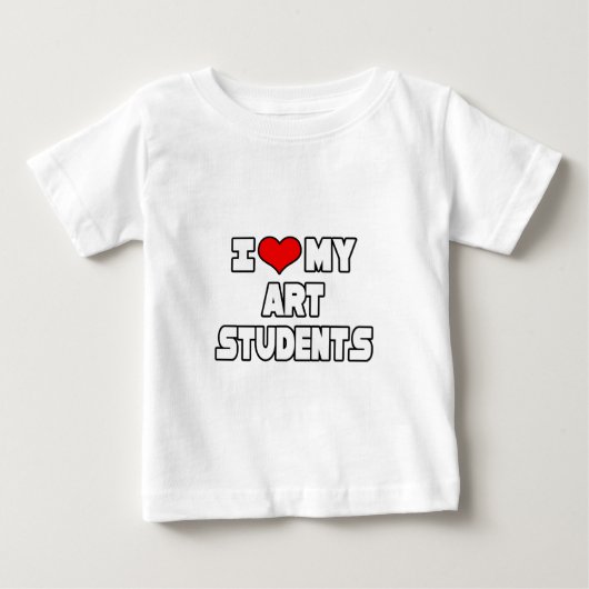 T-shirt Pour Bébé J'aime mes étudiants en art (Devant)