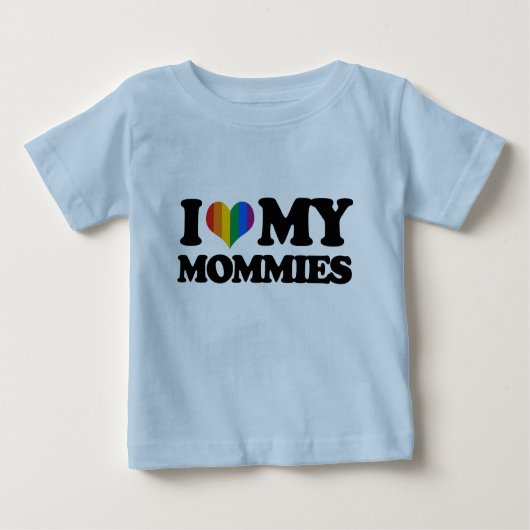 T-shirt Pour Bébé J'aime mes mères (Devant)
