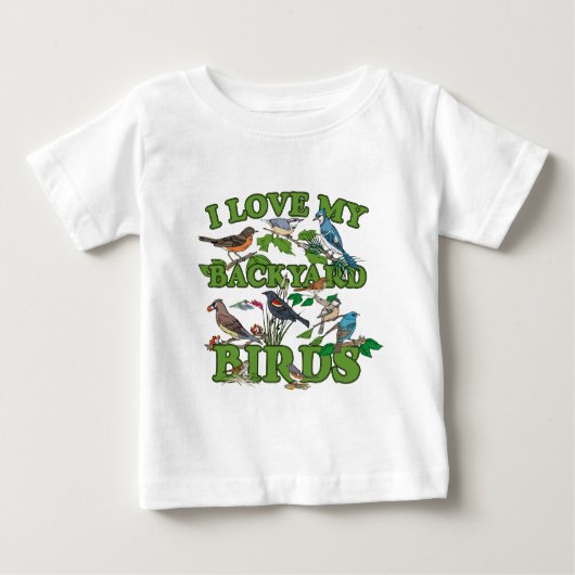 T-shirt Pour Bébé J'Aime Mes Oiseaux Jardins (Devant)