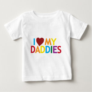 T-shirt Pour Bébé j'aime mes papas