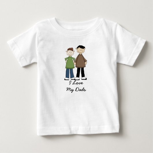 T-shirt Pour Bébé J'aime mes papas (Devant)