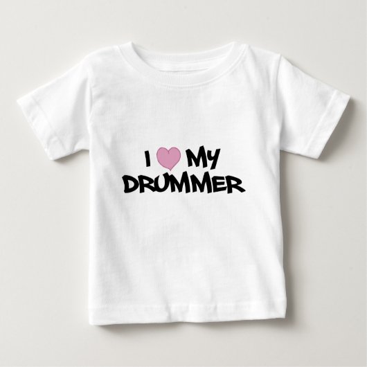 T-shirt Pour Bébé J'aime mon batteur (Devant)