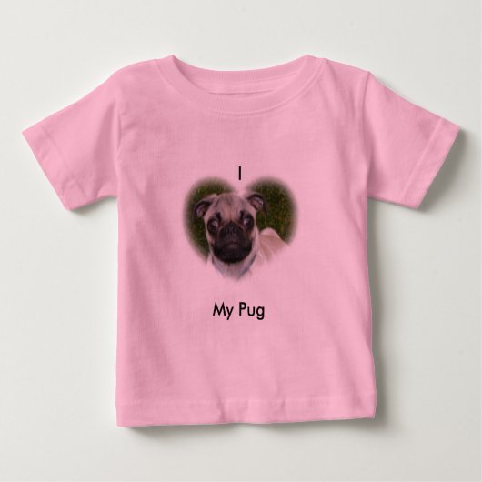 T-shirt Pour Bébé J'aime mon carlin (Devant)