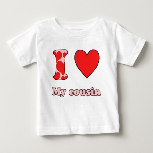 T-shirt Pour Bébé J'aime mon cousin (Devant)