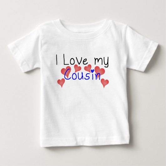 T-shirt Pour Bébé J'aime mon cousin (Devant)