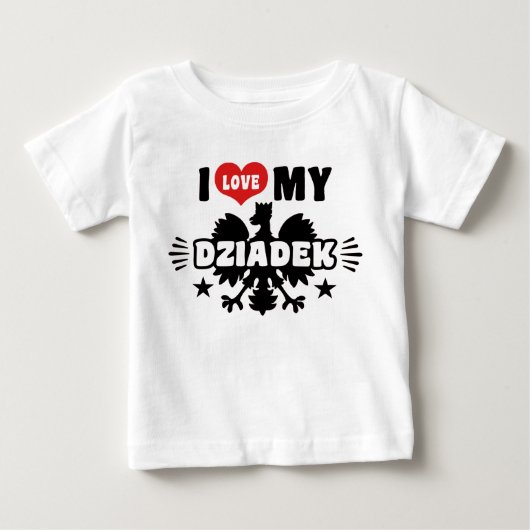 T-shirt Pour Bébé J'Aime Mon Dziadek (Devant)