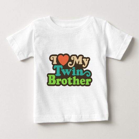 T-shirt Pour Bébé J'Aime Mon Frère Twin (Devant)