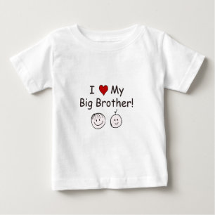 T-shirt Pour Bébé J'Aime Mon Grand Frère !