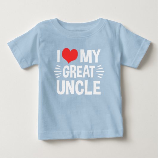 T-shirt Pour Bébé J'Aime Mon Grand Oncle (Devant)