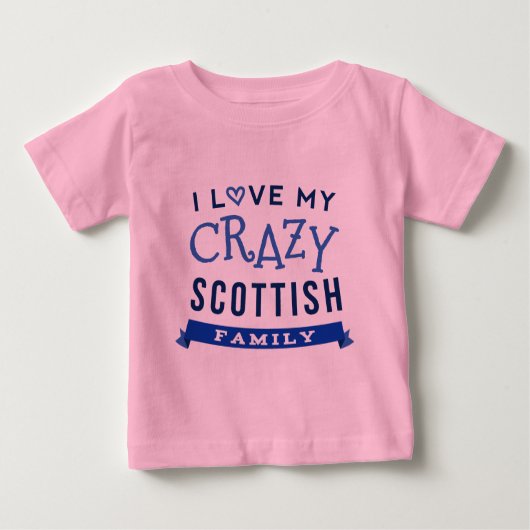 T-shirt Pour Bébé J'aime mon identification écossaise folle de (Devant)
