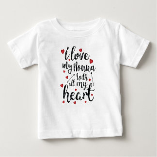 T-shirt Pour Bébé J'aime mon Nonna de tout mon coeur