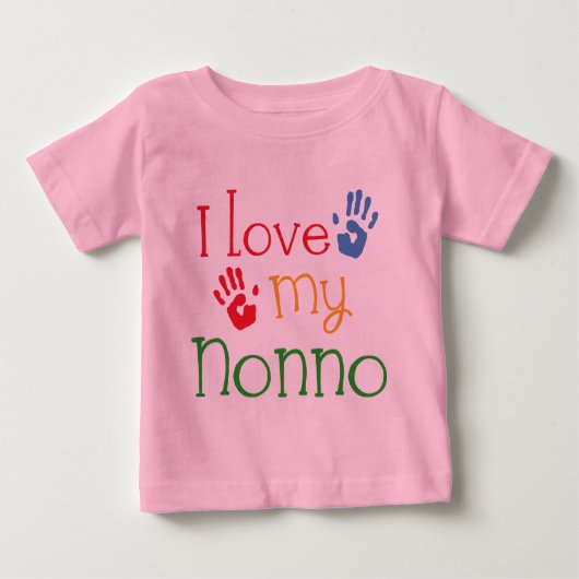T-shirt Pour Bébé J'aime mon Nonno (Handprints) (Devant)