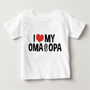 T-shirt Pour Bébé J'Aime Mon Oma Et Mon Opa