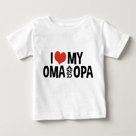 T-shirt Pour Bébé J'Aime Mon Oma Et Mon Opa (Devant)