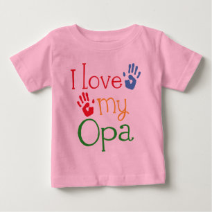 T-shirt Pour Bébé J'aime mon Opa (Handprints)