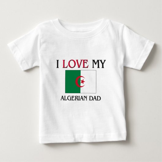 T-shirt Pour Bébé J'aime mon papa algérien (Devant)