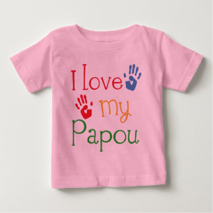 T-shirt Pour Bébé J'aime mon Papou (Handprints)