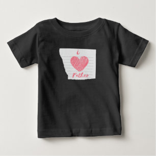 T-shirt Pour Bébé j'aime mon père