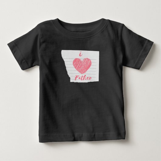 T-shirt Pour Bébé j'aime mon père (Devant)