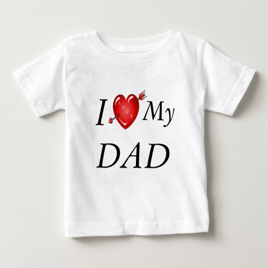 T-shirt Pour Bébé J'aime mon père 2 (Devant)