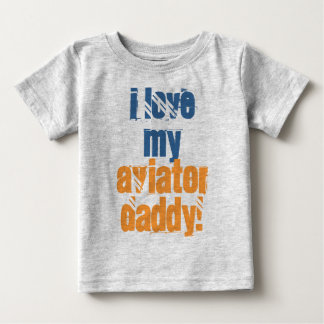 T-shirt Pour Bébé J'aime mon père aviateur