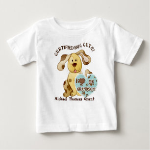 T-shirt Pour Bébé J'aime mon petit-fils, Tee - shirt de bébé personn