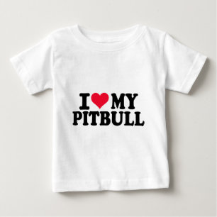 T-shirt Pour Bébé J'aime mon Pitbull