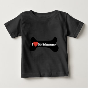 T-shirt Pour Bébé J'aime mon Schnauzer - os de chien