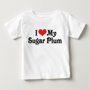 T-shirt Pour Bébé J'aime mon sucre prune