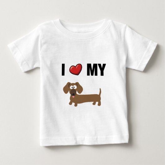 T-shirt Pour Bébé J'aime mon teckel (Devant)