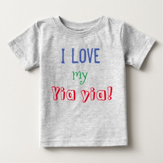 T-shirt Pour Bébé j'aime mon yayia (Devant)