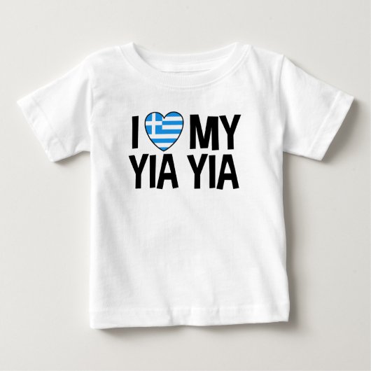 T-shirt Pour Bébé J'Aime Mon Yia Yia (Devant)