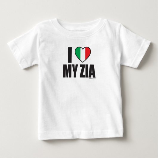 T-shirt Pour Bébé J'AIME MON ZIA White (Devant)