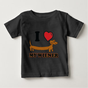 T-shirt Pour Bébé J'aime My Weiner - Doxie